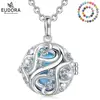 EUDORA 20mm Unique Crystal Cage Harmony Ball Musical Pendant Angel Caller Necklace with Infinite knot For Pregnancy Jewelry K363 1