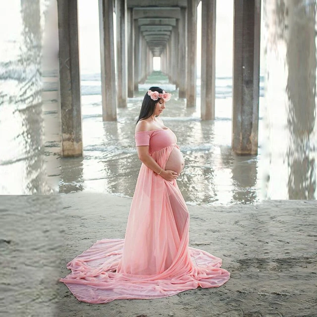 Puntelli per fotografia di maternità abito da gravidanza per riprese  fotografiche abiti da gravidanza senza spalle per le donne Maxi abito  premaman - AliExpress