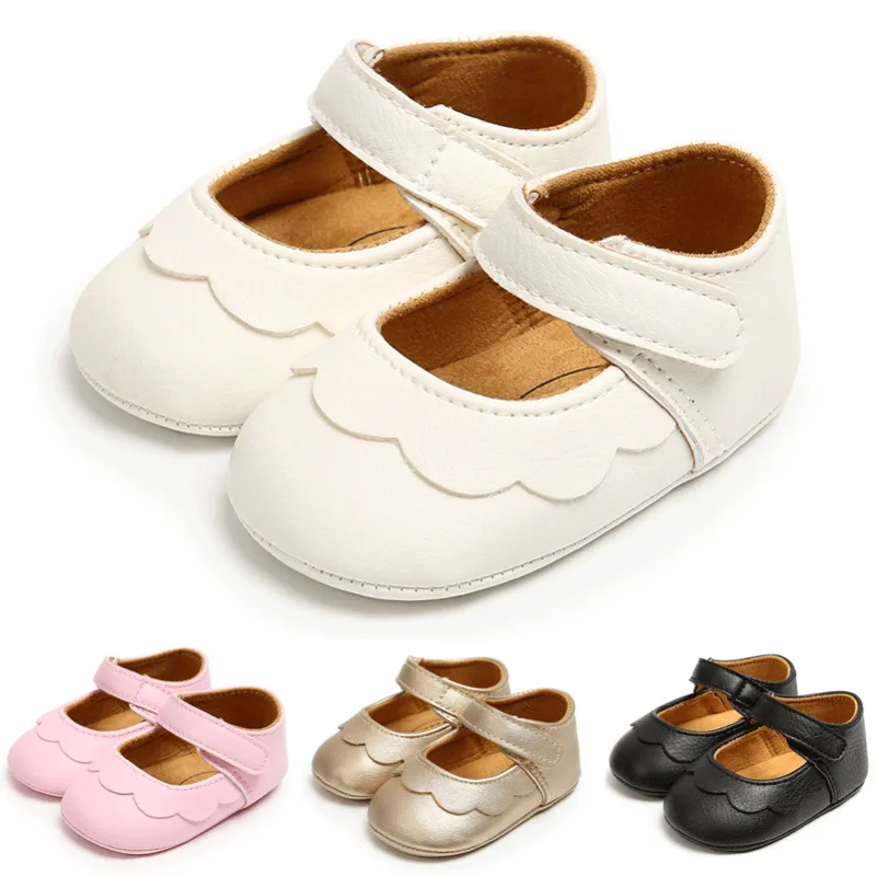Cute Spring Toddler Girls Boys Crib Shoes Solid Flats Baby Princess Bow-knot Casual shoes Size 11-13