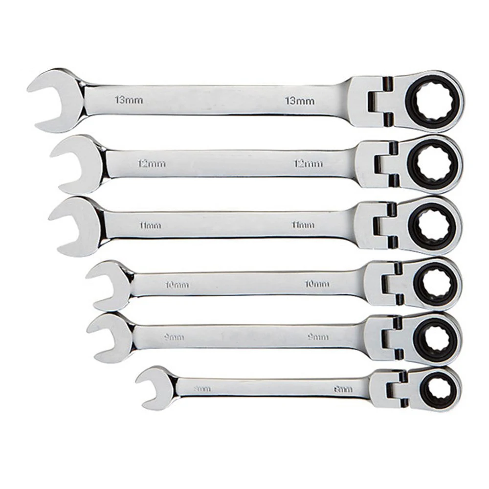 Combination Ratchet Wrench, With Flexible Head, Dualpurpose Ratchet