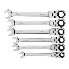Chave de catraca de combinação, com cabeça flexível, ferramenta de catraca de dupla finalidade, conjunto de combinação de catraca. Ferramentas de carro de Mão