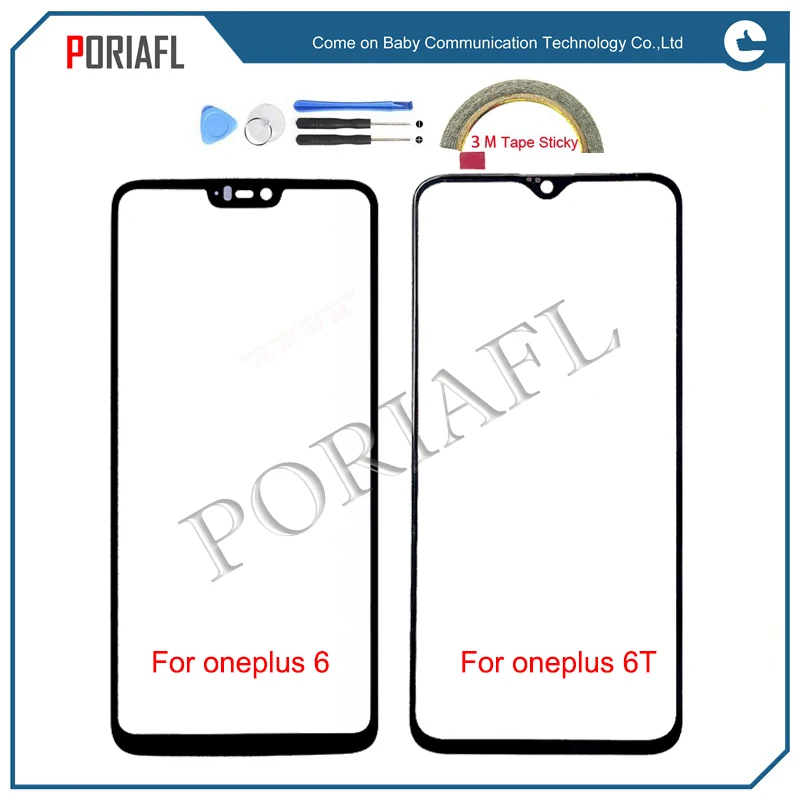 1-10 шт. оригинал для Oneplus 6 6T передняя внешняя стеклянная линза Ремонт сенсорного