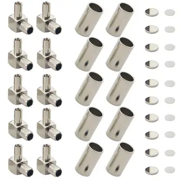 

100 Pieces TS9 Male Crimp Right Angle RF Coaxial Connector for RG58 LMR195 Cable 50ohm