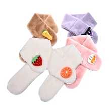 Милый плюшевый шарф, мультяшный однотонный плюшевый детский нагрудник для студентов, теплый шарф для детей на день рождения, Рождество, подарок