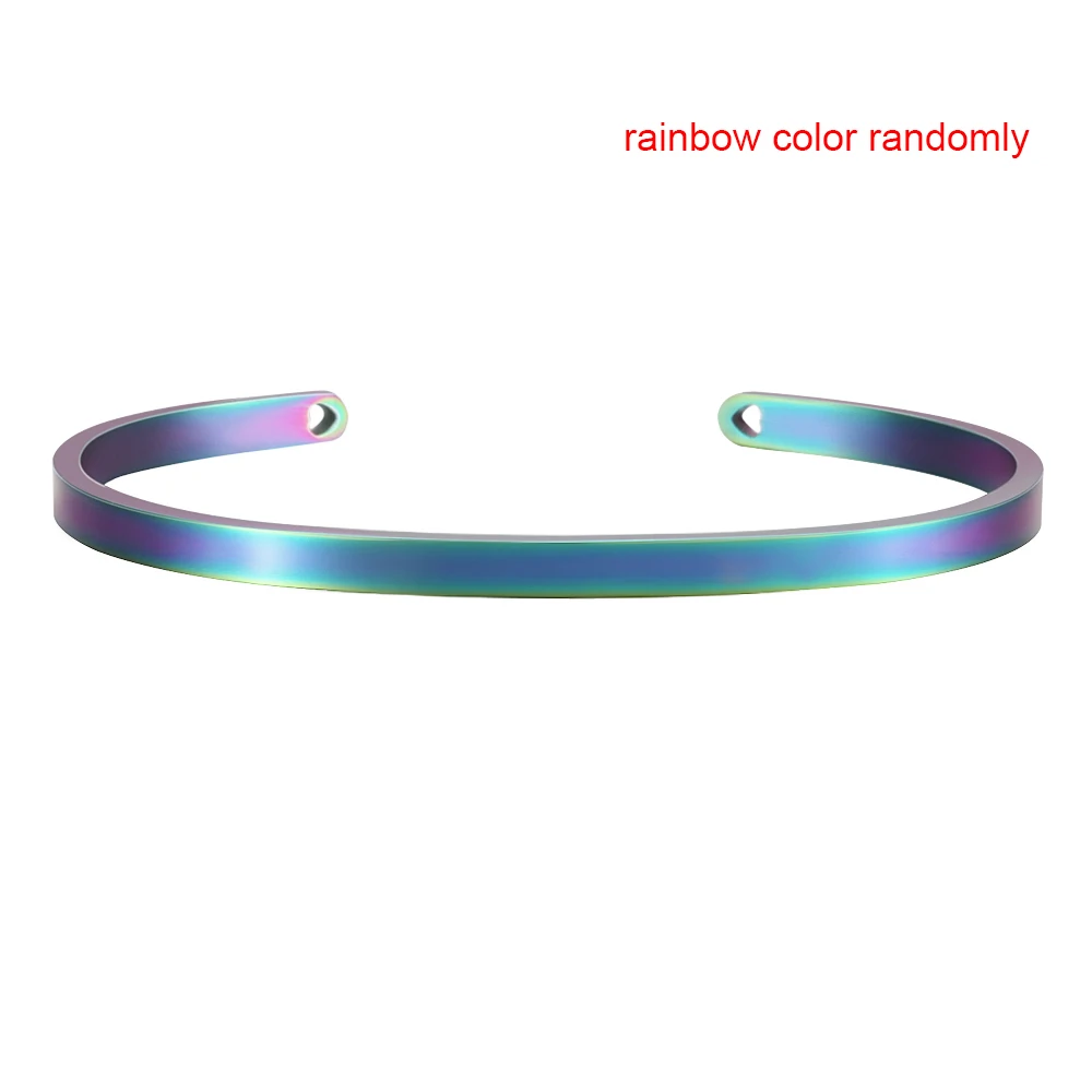 Настраиваемый браслет из нержавеющей стали с гравировкой, вдохновляющий браслет, ширина 6 мм, манжета, браслет для женщин, подарок, 3 цвета, покрытый SL-001 - Окраска металла: Custom Rainbow