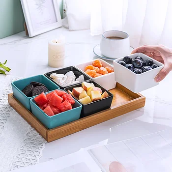 

Japanese Dried Fruit Snack Fruit Platter Separate Snack Dishes Creative Candy Ceramic Storage Box