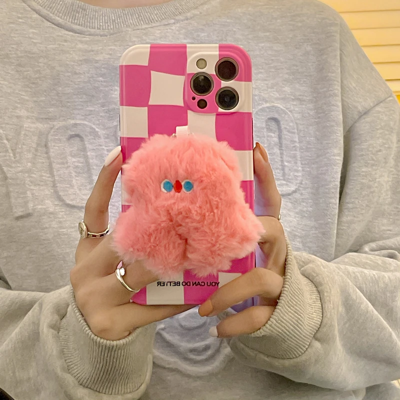 Забавный Милый мультяшный пушистый чехол для телефона с монстром iPhone 13 Pro Max 12 11 Capa