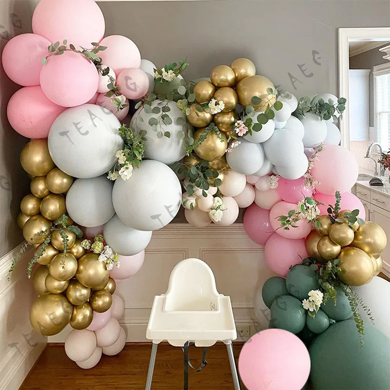 100 шт хром металлик Золотой шар арочный комплект черно-белый двухслойный