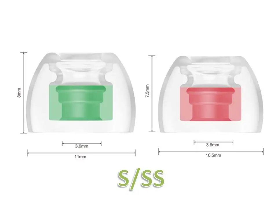 SpinFit CP360 3.6MM High Quality Silicone Eartips for Ture Wireless In-ear Earphones(SS S M L S/SS M/S L/M) - 4