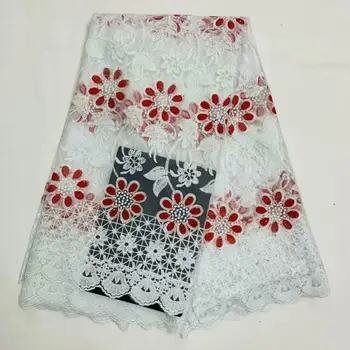 

Hot selling 5yards swiss voile lace tissu dentelle africain tulle lace fabric high quality for wedding dress F3711