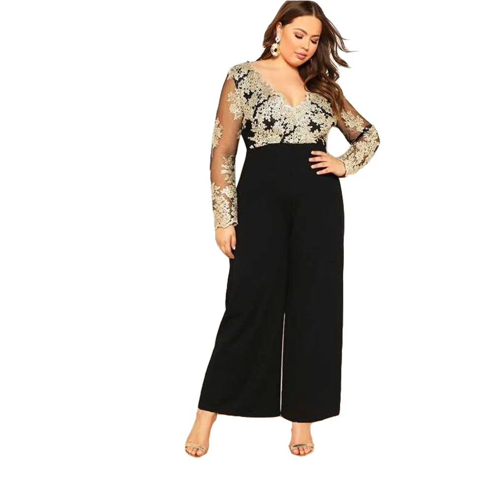 plus size lace jumpsuit