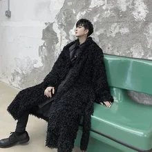 Мужской плащ с перьями и кисточками, Свободный Повседневный длинный Тренч с капюшоном, мужская уличная куртка, готический плащ, кардиган на поясе, пальто, верхняя одежда