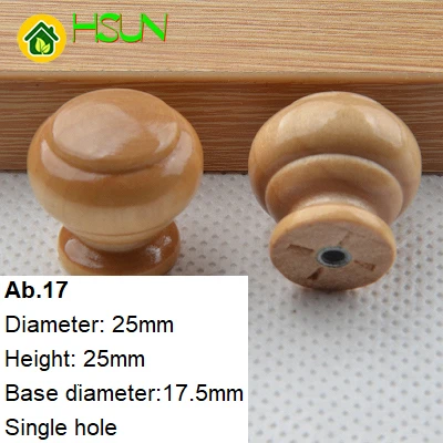 Деревянная дверца шкафа ящик с ручками круглая ручка дерево Foramina Singulare ручка гриб круг ручка твердая деревянная мебель Потяните - Цвет: Ab 17