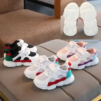 

Children Casual Sports Shoes Fashionable Mesh Breathable Boys Girls Soft Sole Outdoor Sneakers for Kids Size 22-31 New