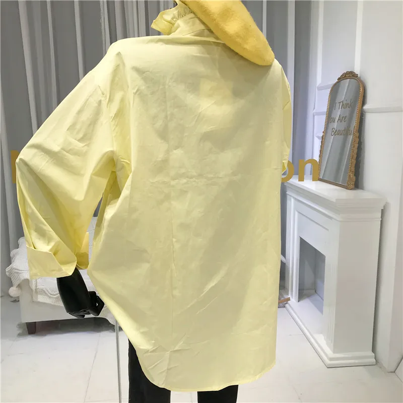 Новинка, Blusas Mujer De Moda, блузка с оборками, Женская Весенняя рубашка с длинным рукавом, Blusas Femininas, Элегантная блузка из смешанного хлопка