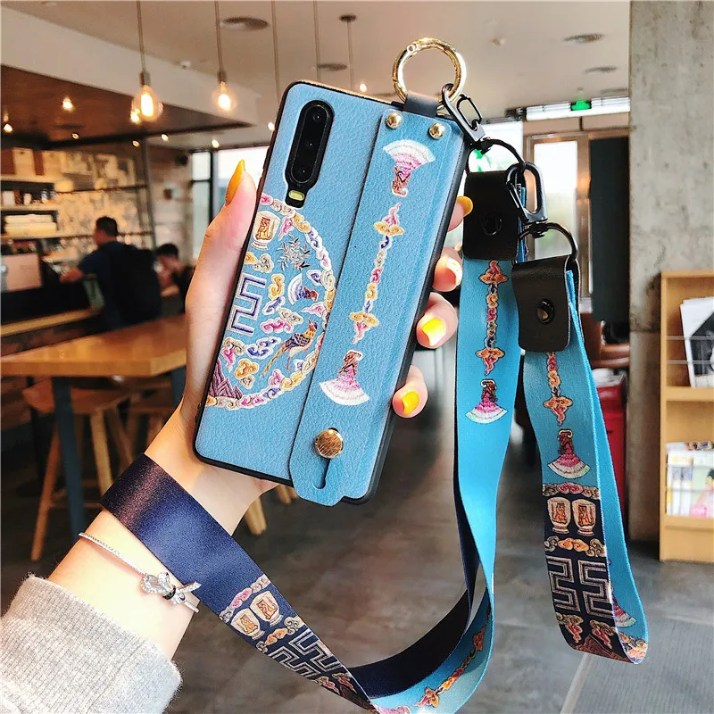 pattern 4 Чехол s для huawei P30 P20 Pro Honor 10 Lite mate 20 30 Pro Nova 3 4e 5 3e 8X 9X задняя крышка чехол с ожерельем держатель для телефона - Цвет: pattern 4