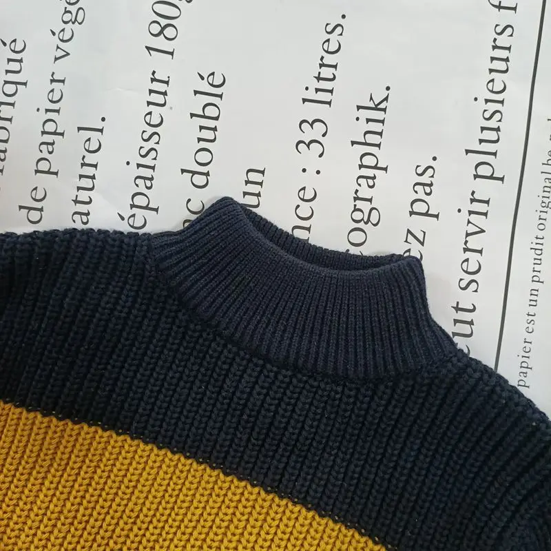 Autumn Winter Cotton Sweater Top Baby Children's Clothing Boys Girls Turtleneck Knitted Sweater Kids Spring Wear New