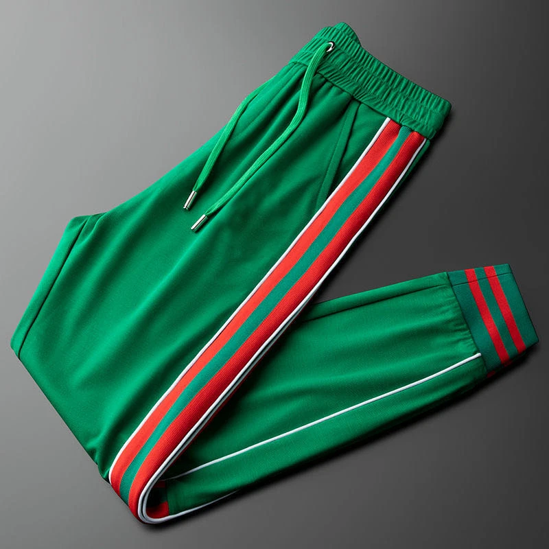 New spring and autumn thin section side stripe sports casual trousers for men and women small feet slim trousers sports pants