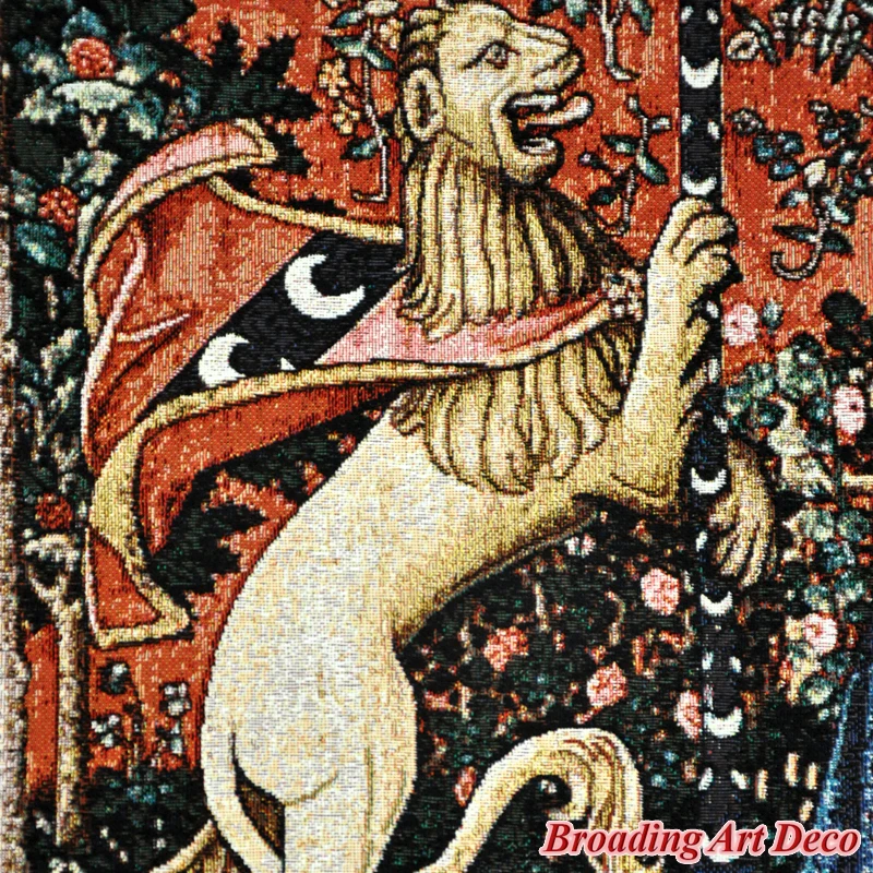 TASTE-The Lady& the Unicorn средневековый гобелен, настенный жаккардовый гобелен, украшение для дома, хлопок,, 140*104 см