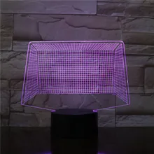 Футбольная сетка 3D светодиодный акриловый ночник с 7/16 цветами сенсорный пульт дистанционного управления Иллюзия изменение декоративное освещение для дома 3D-2570