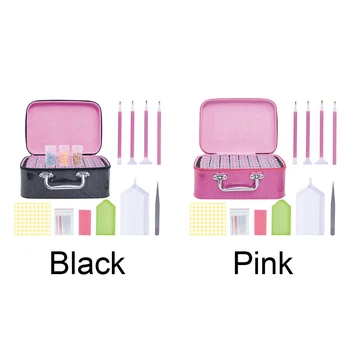 

Diamond Painting Storage Case Container Holder Art DIY Craft EVA Shockproof Tools 96 Grids Beads Organizer Zipper Closure Jars