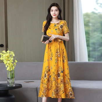 Short Sleeve Summer Floral Print Dress