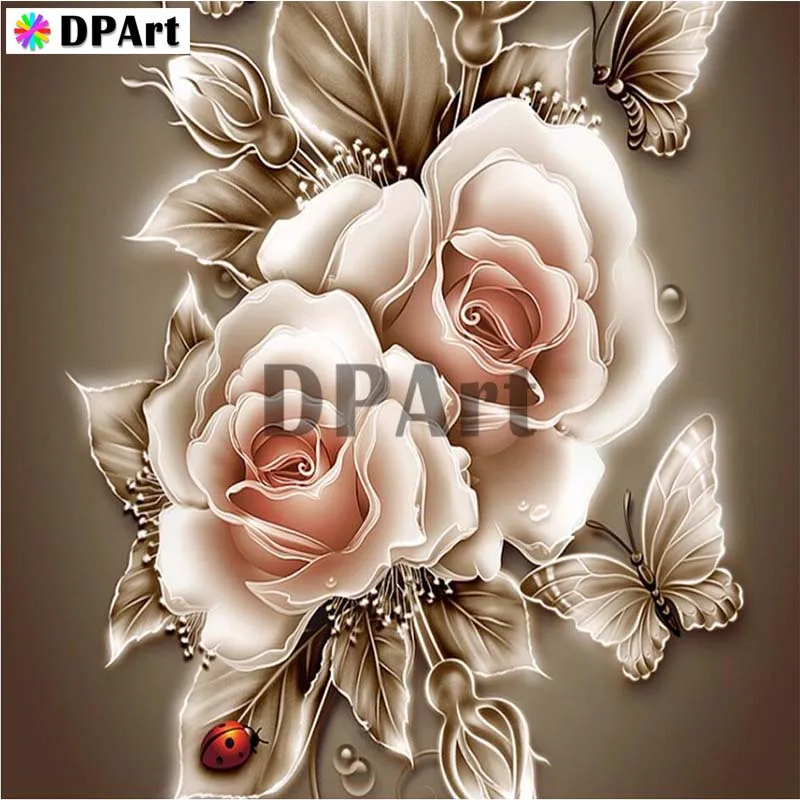 

Daimond Painting Full Square/Round Drill Rose Flower 5D Diamond Rhinestone Embroidery Painting Cross Stitch Kit Picture M1167