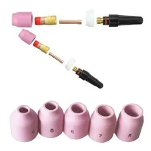 TIG сварочный фонарь короткие газа объектив Kit Цанги Насадки назад Кепки для WP-17/18/26 для Миллер с ромбовидным рисунком DB17, DB17V, DB26