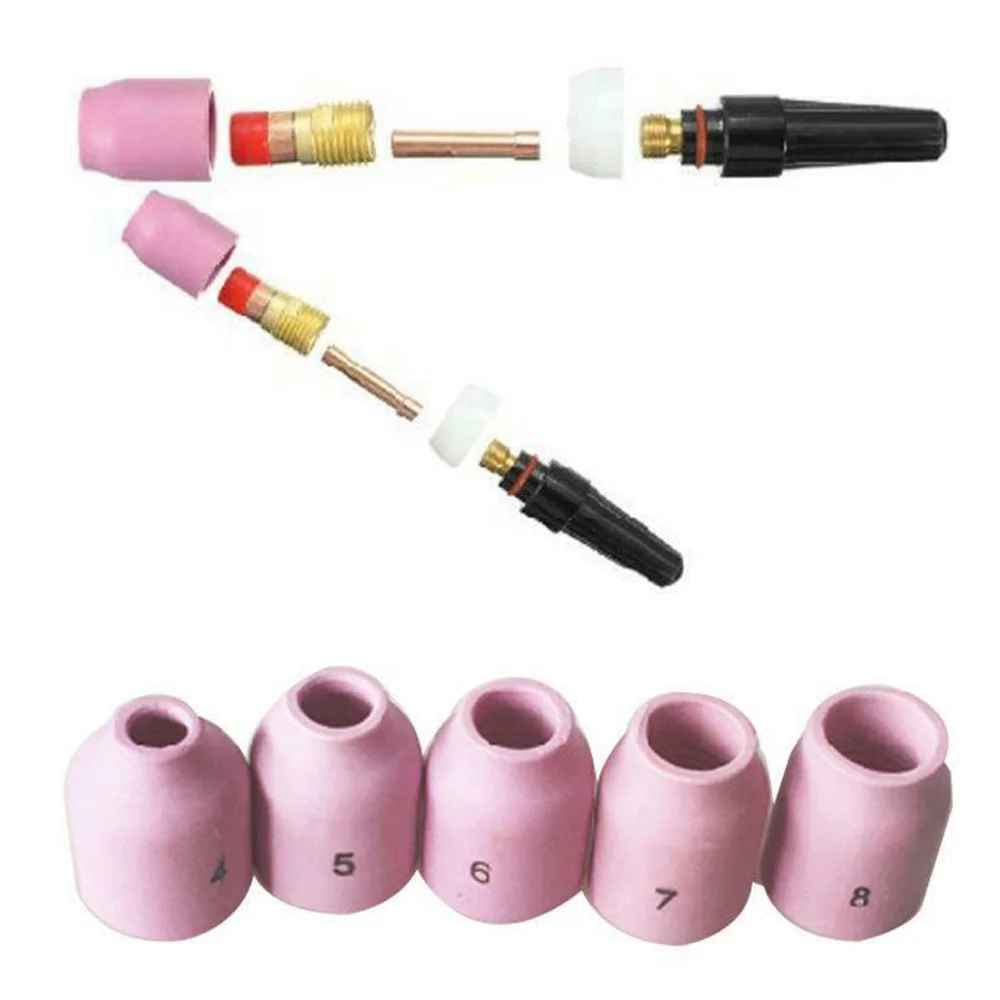 

TIG Welding Torch Stubby Gas Lens Kit Collets Nozzles Back Cap For WP-17/18/26 for Miller Diamondback DB17, DB17V, DB26
