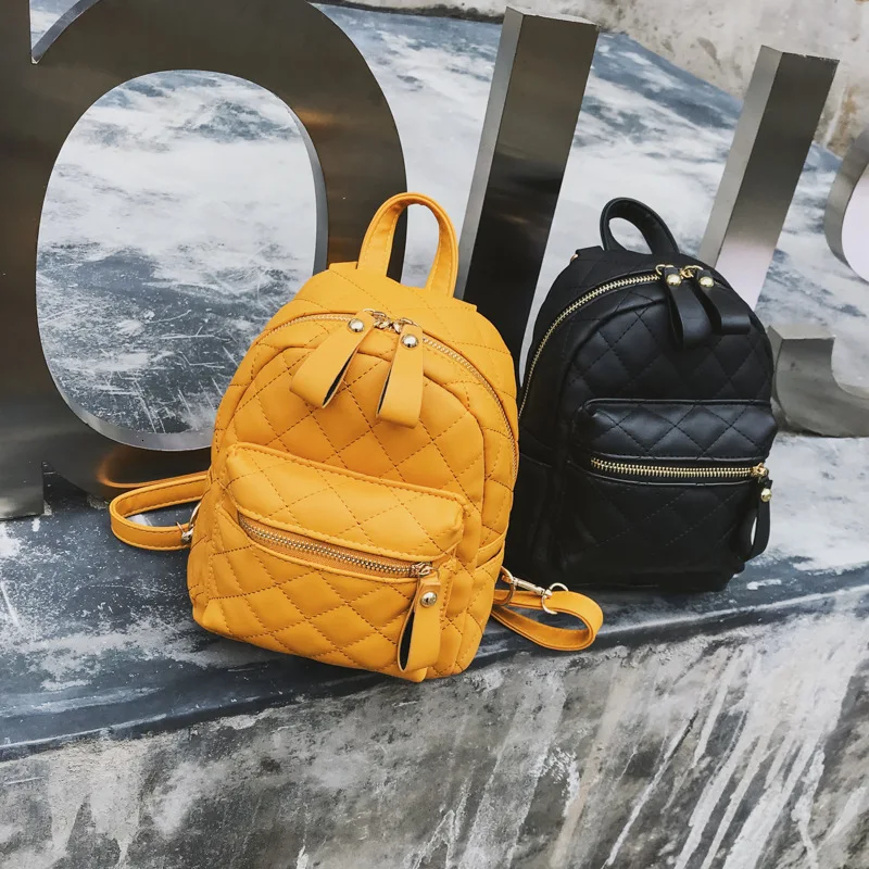 Ashley Small Yellow Leather Backpack