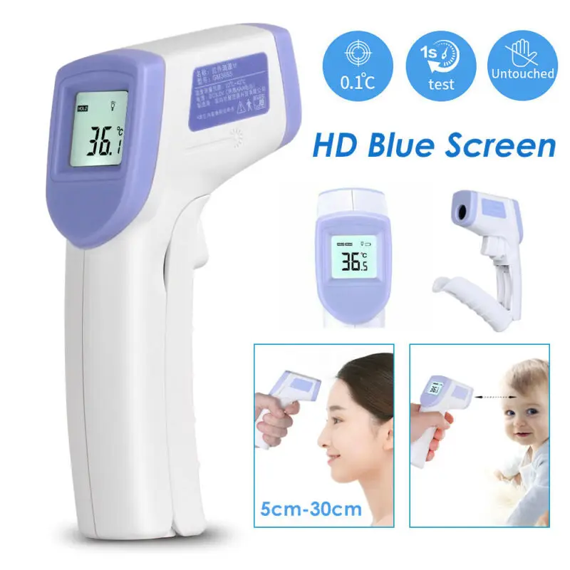 

LCD Digital Non-contact IR Infrared Thermometer Forehead Body Temperature Meter