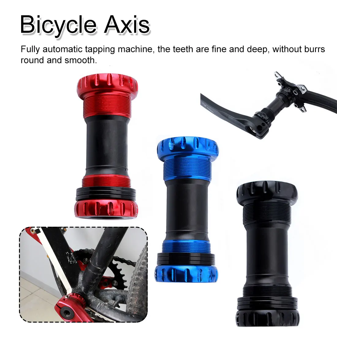 Bicycle Accessories aluminum alloy axis Bicycle Hollow Crankset Aluminum Alloy Axis Threaded Riding Shaft Bearing Bottom