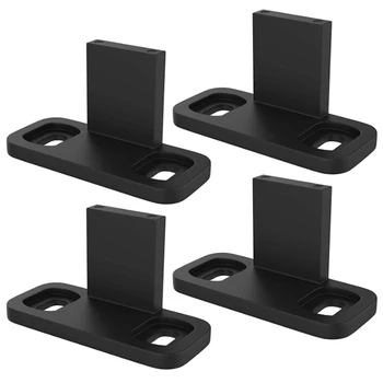 

Sliding Barn Door Floor Guides-Black Closet Door Guides (4 Pack) By Island Hardware