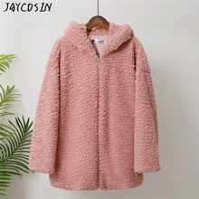 JAYCOSIN, индивидуальное Женское пальто, модная Осенняя зимняя шапка из овечьей шерсти, свободное тонкое пальто из искусственного меха Jas manteau Drop#1124
