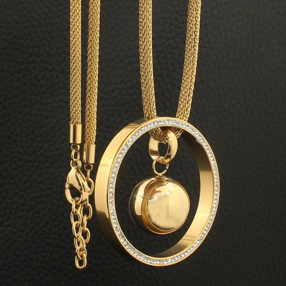 Joyas Золото Цвет цепочки и ожерелья серьги гвоздики Новые горячие нержавеющая сталь Ювелирные наборы для женщин Мода Bijuterii SEDZGECF