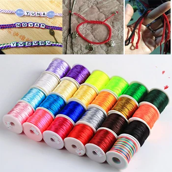 

17 Colors 0.8mm Cord Thread Chinese Knot Macrame Rattail Bracelet Braided String 45M