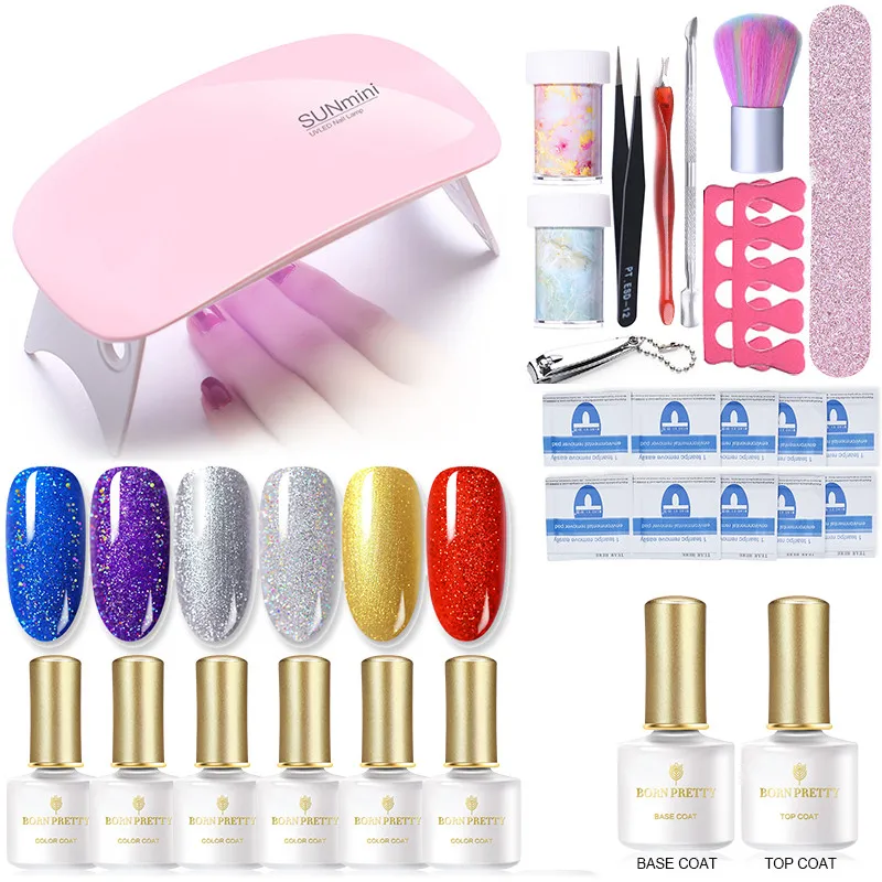 Set 3 Маникюрный набор BORN PRETTY с 8 шт. гель-лаком 6 Вт/36 Вт УФ лампа сушилка машина для удаления геля пилочка для ногтей Набор для ногтей - Цвет: Set 3