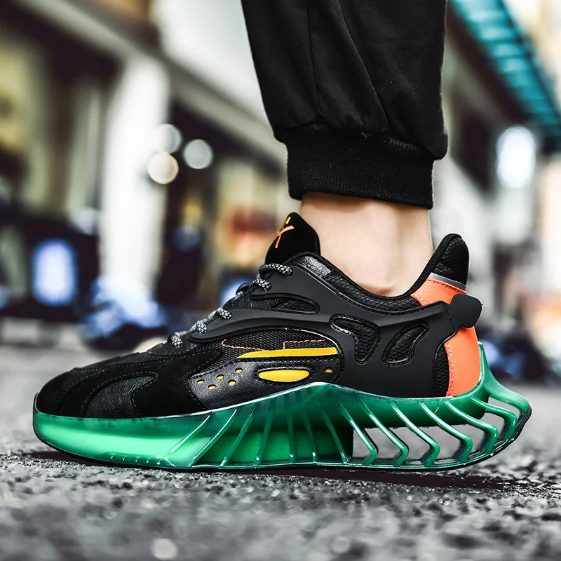 

Spring Trend Mesh Men Shoes Brand Designer Fluorescent Blade Sneakers Breathable Shoes Training Sport Shoes Outdoor Running Shoe