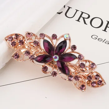 

New Creative Korean Crystal Diamond Spring Ponytail Hairpin Leaf Flower Hairpin Hair Ornament Decoration Styling Tool Appliances