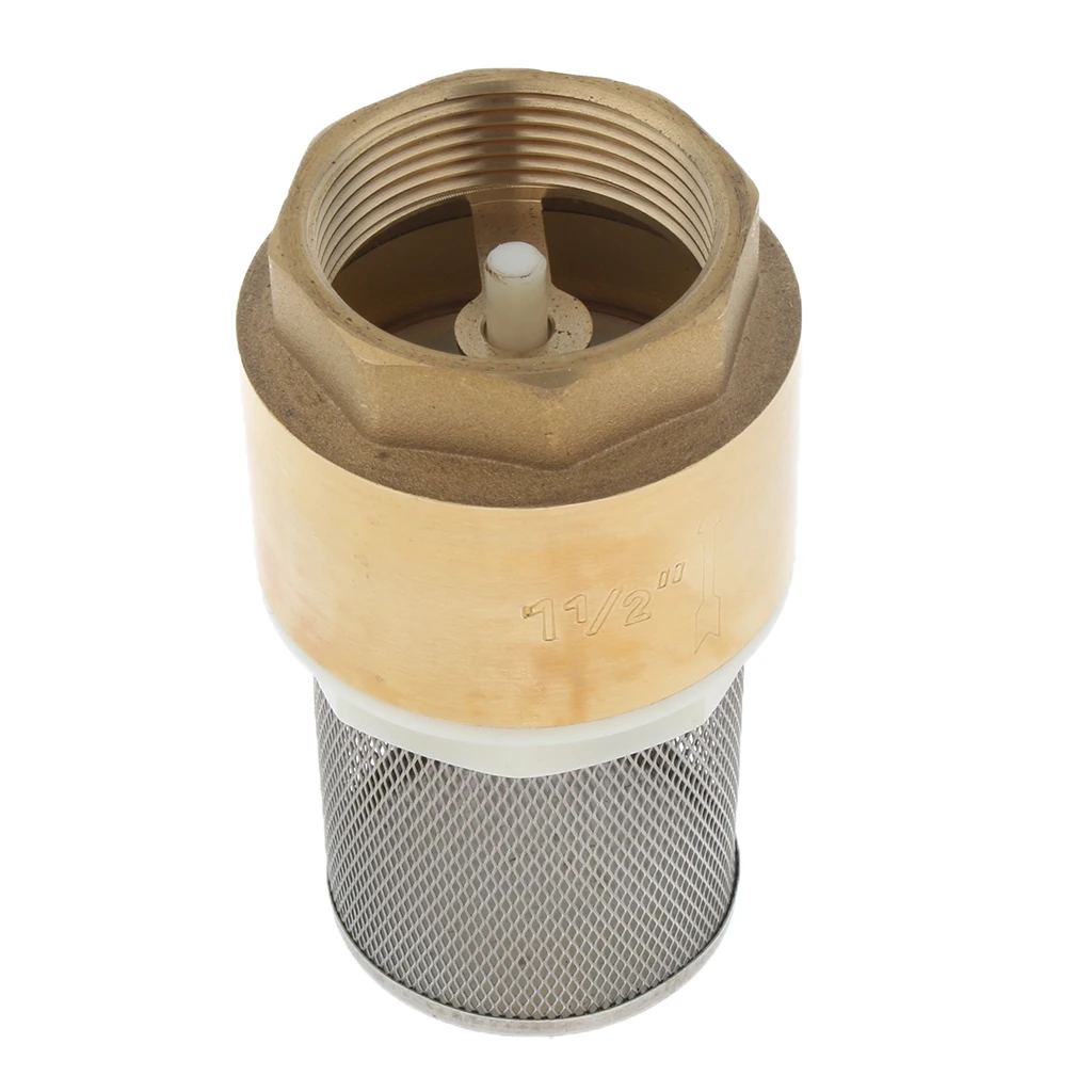 Brass Foot Valve Mesh Check Valve With Strainer Filter DN40 1-1/2 Inch, Installed at a pump or at the bottom of a pipe line