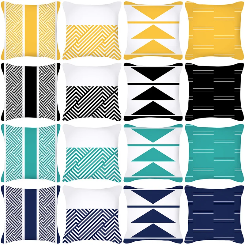 

Yellow Series Pillowcase Decorative Cushion Covers Geometric Soft Sofa Chair Pillow Cover Home Decor Cushions 45*45cm