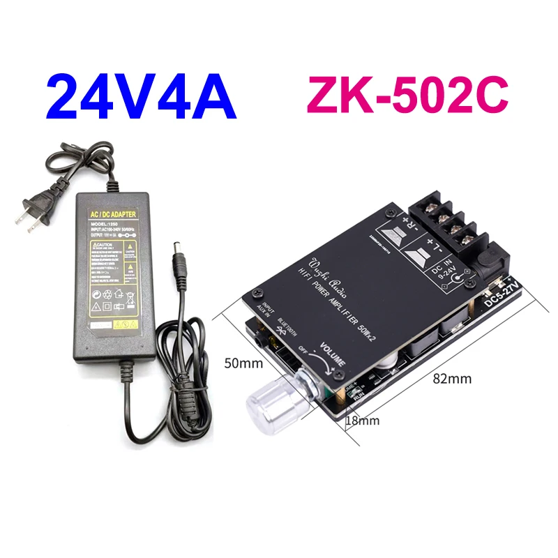 2*100W TPA3116D2 Audio Power Amplifier Bluetooth 5.0 Stereo Subwoofer HiFi Class D Digital TPA3116 Home Theater AUX Music AMP 