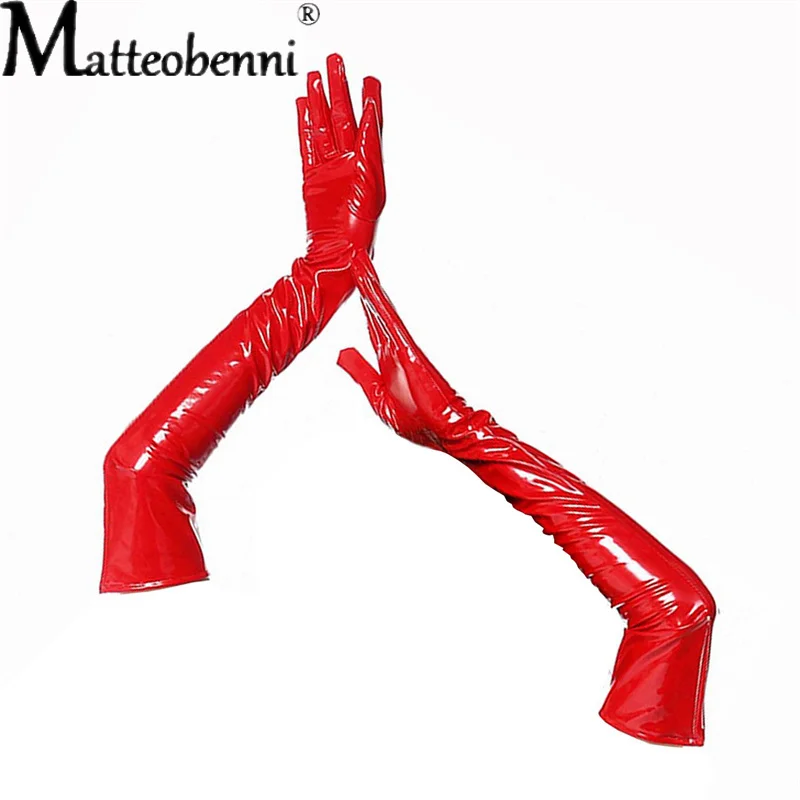 Women PU Gloves Elastic Long Faux Leather Gloves Clubwear Lingerie Costumes cycling gloves sports gloves