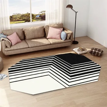 

Special-shaped Abstract Home Big Crystal Velvet Carpet Living Room Coffee Table Home Large Carpet Oval Bedroom Bedside Blanket