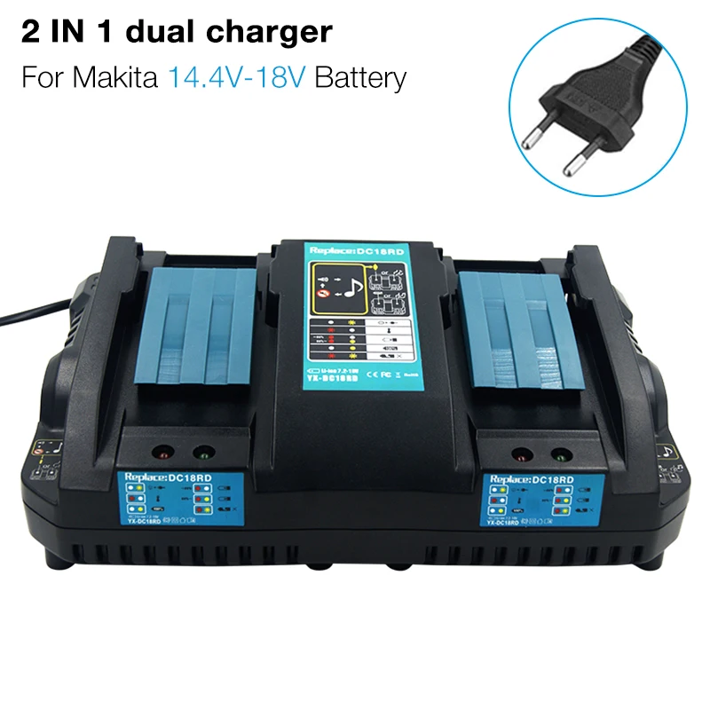 

Double Charger 4A Replacement Li-ion Power Tools Charger for Makita 14.4V 18V Battery BL1430 BL1440 BL1840 BL1830 BL1850 BL1860