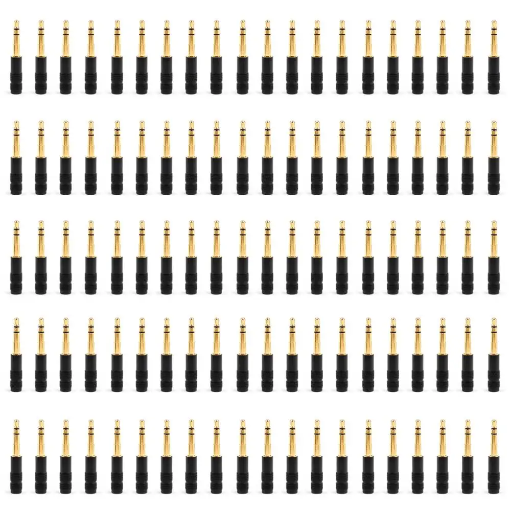 Artudatech 100x Mini 3 5mm Stereo Jack Plug Audio Connector Solder For Headphone BeoPlay H6 H7 Black Parts