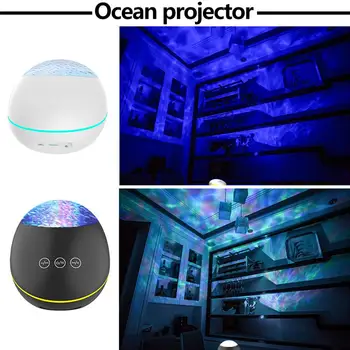 

8 Color LED Night Light Ocean Wave Projector Lights Remote Control USB 8 Color Modes Timer Lamps Dropshipping