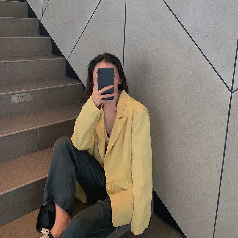 Suit Jacket Women's Autumn New Style Korean-style Loose-Fit Long Sleeve British Style CHIC Elegant Purple Suit Fashion