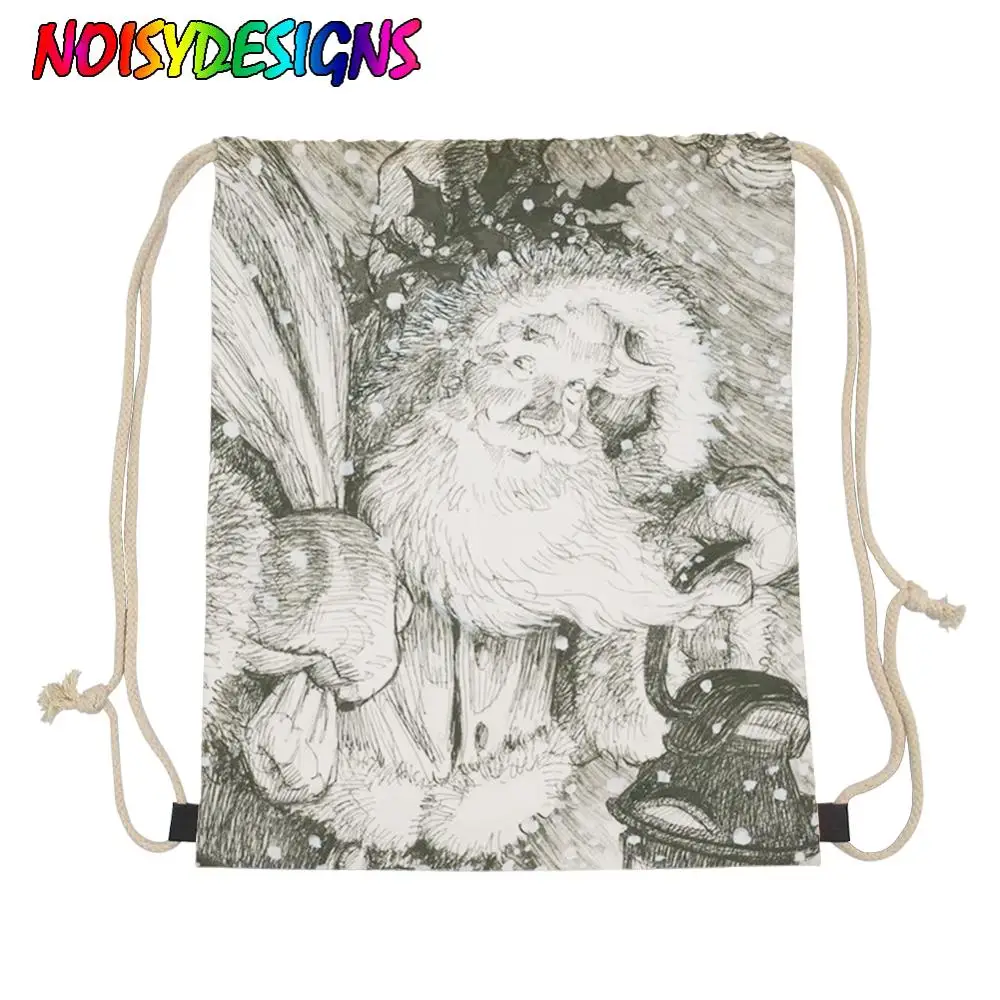 Бесшумный дизайн Dashing олень печати Drawstring сумка для мужчин Рождество рюкзак на веревках Путешествия Школьные сумки Bolsos Mujer на заказ - Цвет: LMYD4984Z3