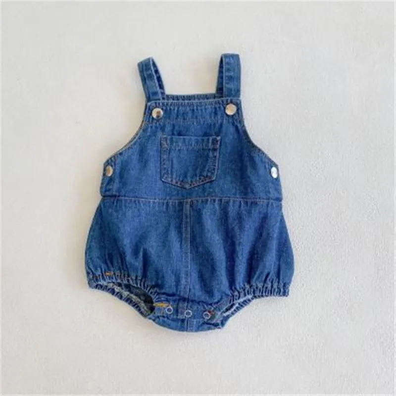 Infant Clothing Baby Denim Romper Summer Newborn Girls Boys Unisex Sleeveless Pocket Romper Toddler Jumpsuits Overalls Outfits cute baby bodysuits Baby Rompers